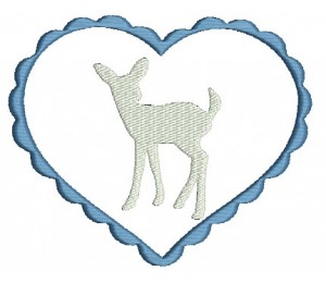 Stickdatei - Bayrisches Herzrahmen Reh